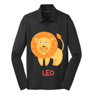 Leo Lion Zodiac sign Cute Silk Touch Performance Long Sleeve Polo