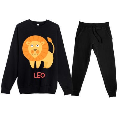 Leo Lion Zodiac sign Cute Premium Crewneck Sweatsuit Set