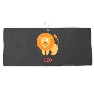 Leo Lion Zodiac sign Cute Large Microfiber Waffle Golf Towel