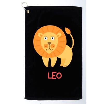 Leo Lion Zodiac sign Cute Platinum Collection Golf Towel