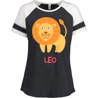 Leo Lion Zodiac sign Cute Enza Ladies Jersey Colorblock Tee