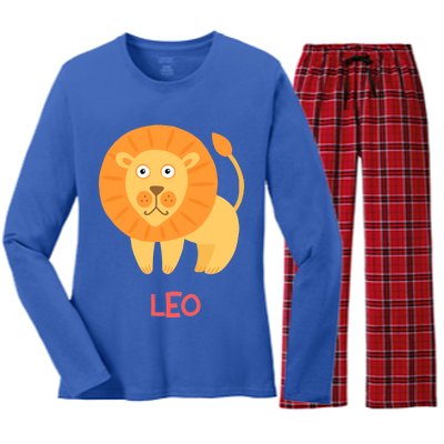 Leo Lion Zodiac sign Cute Women's Long Sleeve Flannel Pajama Set 