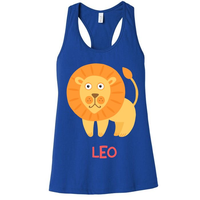 Leo Lion Zodiac sign Cute Women's Racerback Tank