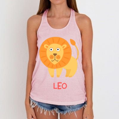 Leo Lion Zodiac sign Cute Women's Knotted Racerback Tank