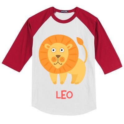 Leo Lion Zodiac sign Cute Kids Colorblock Raglan Jersey