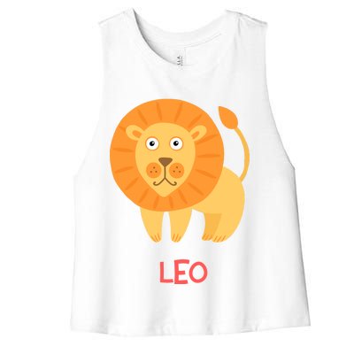 Leo Lion Zodiac sign Cute Women's Racerback Cropped Tank