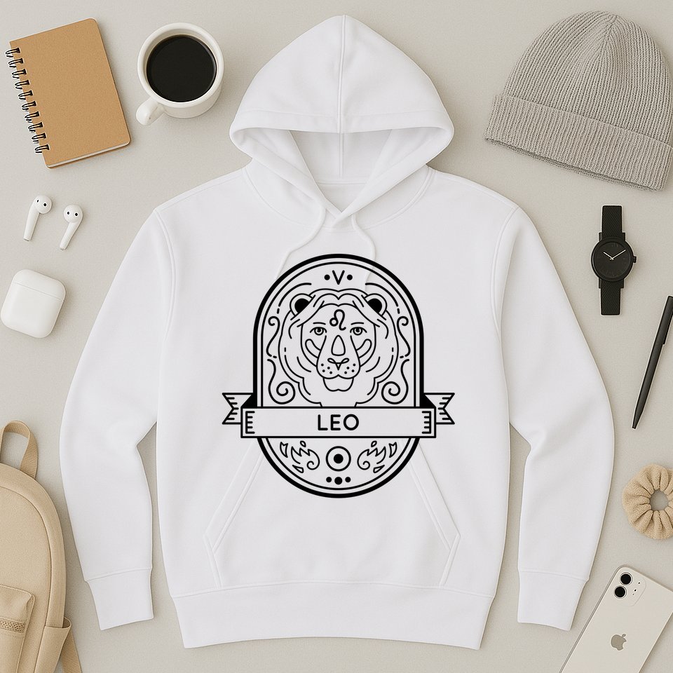 Leo Zodiac Symbol Design Hoodie