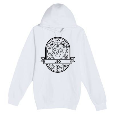 Leo Zodiac Symbol Design Premium Pullover Hoodie