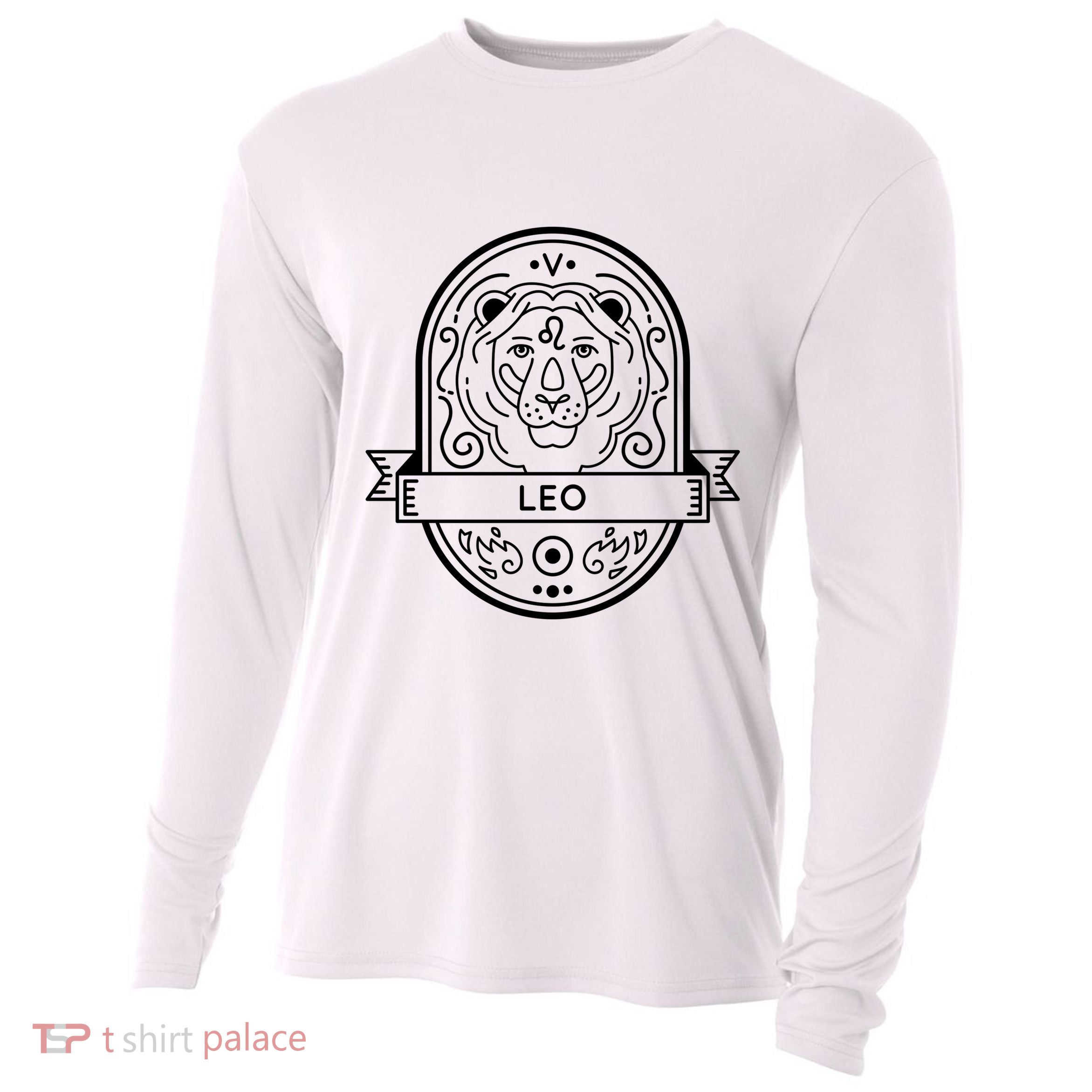 Leo Zodiac Symbol Design Cooling Performance Long Sleeve Crew