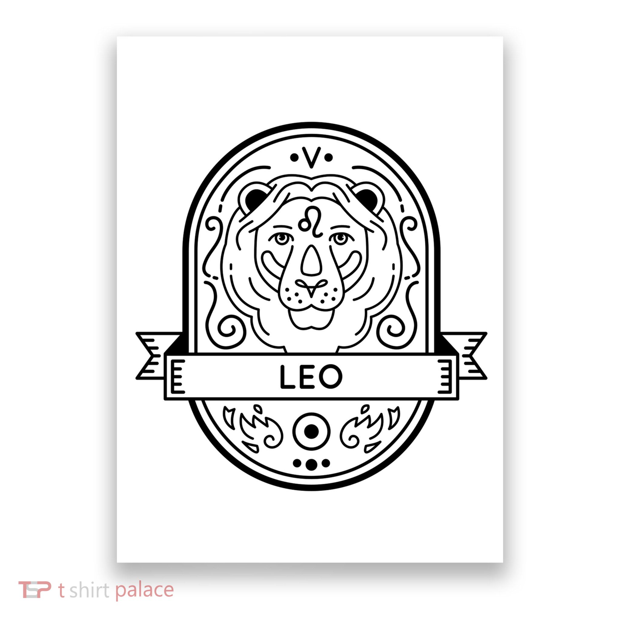 Leo Zodiac Symbol Design Poster