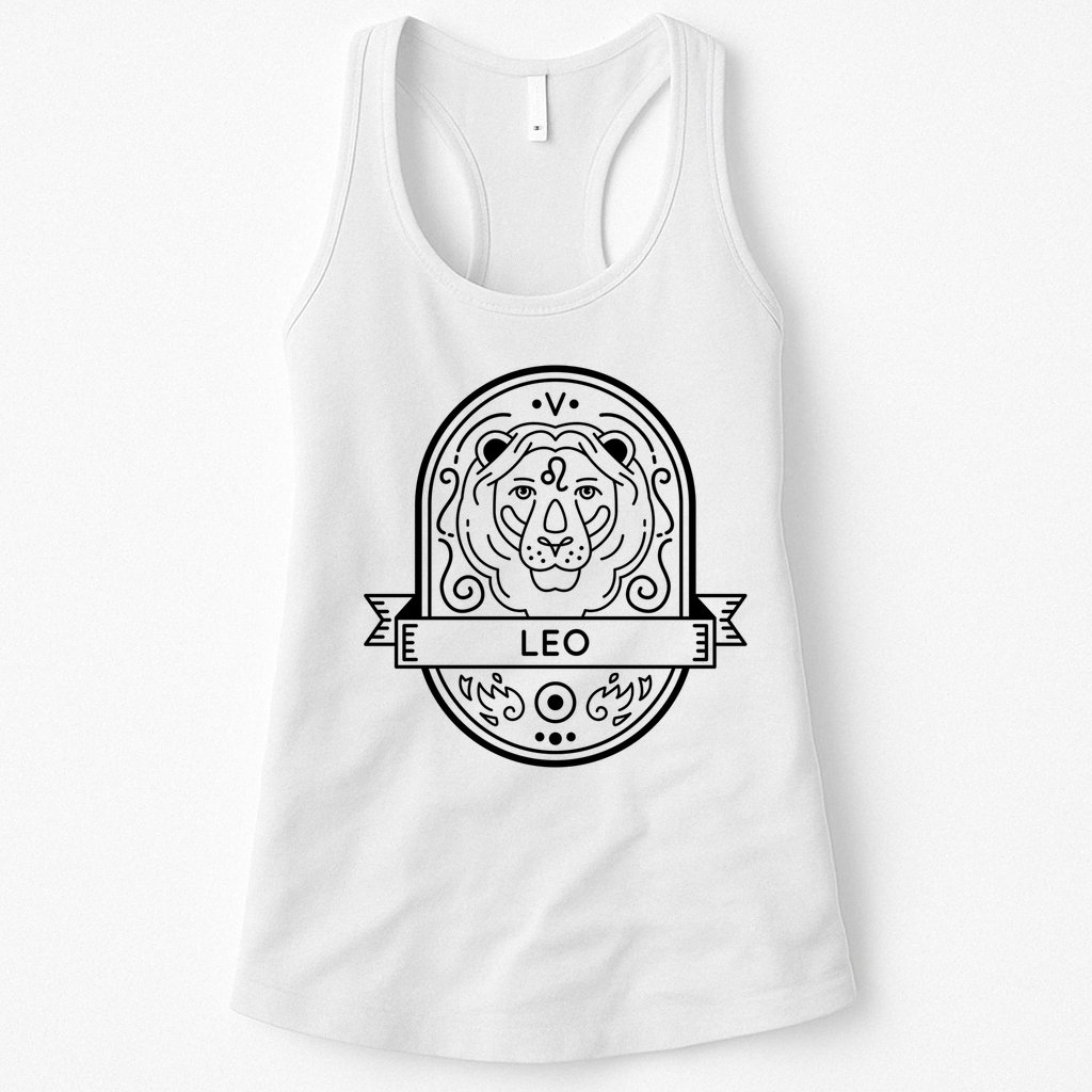 Leo Zodiac Symbol Design Womens Tank Top