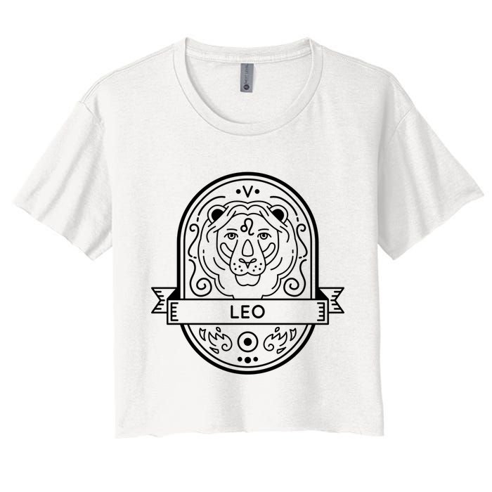 Leo Zodiac Symbol Design Women's Crop Top Tee