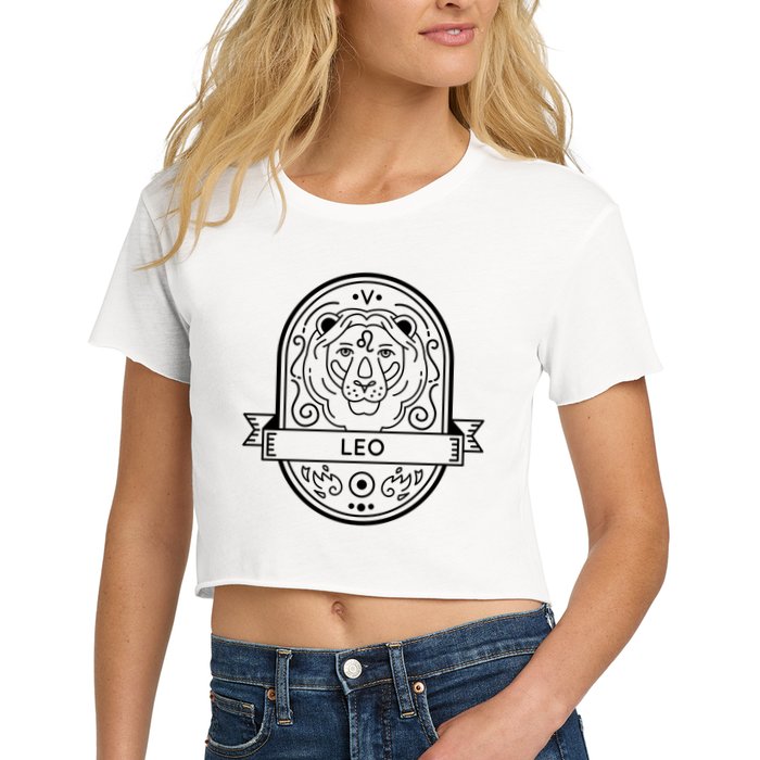 Leo Zodiac Symbol Design Women's Crop Top Tee