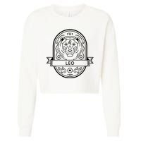 Leo Zodiac Symbol Design Cropped Pullover Crew