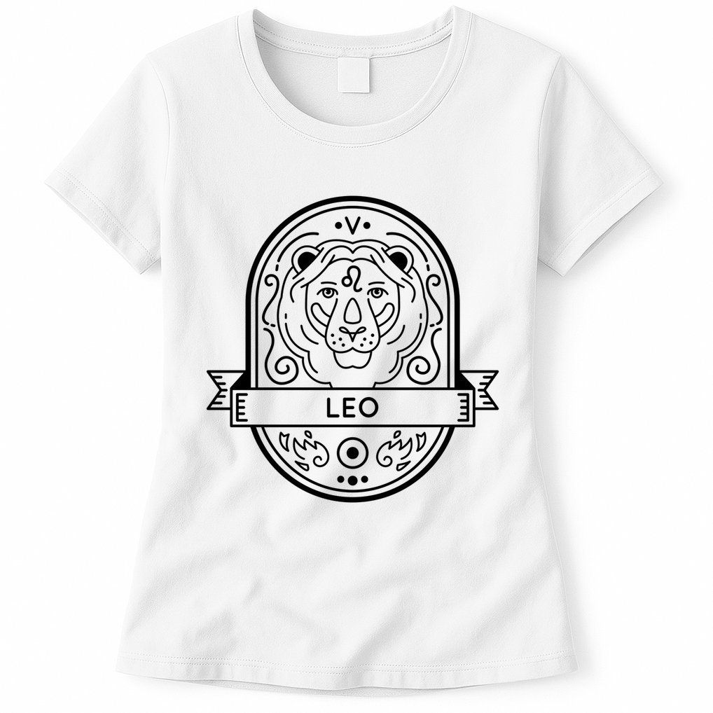Leo Zodiac Symbol Design Womens T-Shirt