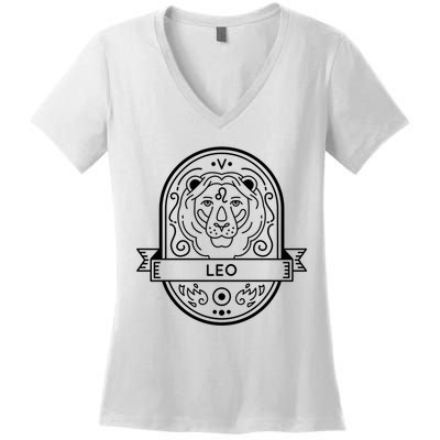 Leo Zodiac Symbol Design Women's V-Neck T-Shirt