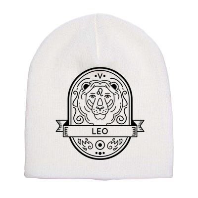 Leo Zodiac Symbol Design Short Acrylic Beanie