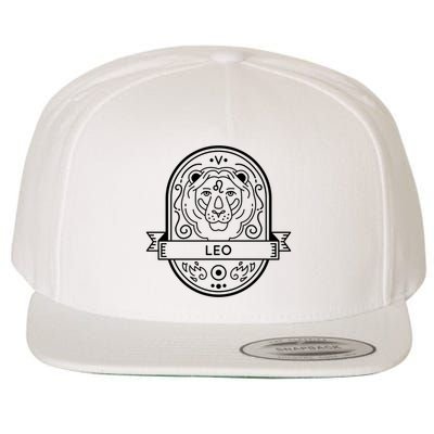 Leo Zodiac Symbol Design Wool Snapback Cap
