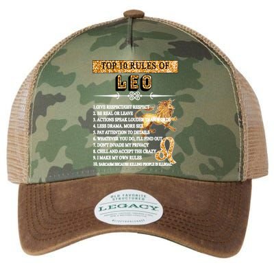 Leo Zodiac Top 10 Rules Of Leo Legacy Tie Dye Trucker Hat