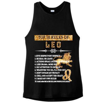 Leo Zodiac Top 10 Rules Of Leo Ladies PosiCharge Tri-Blend Wicking Tank