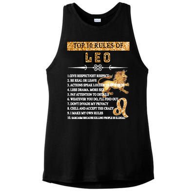 Leo Zodiac Top 10 Rules Of Leo Ladies PosiCharge Tri-Blend Wicking Tank