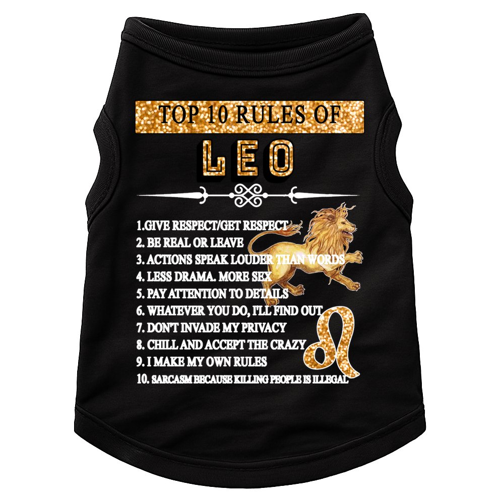 Leo Zodiac Top 10 Rules Of Leo Doggie Tank