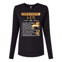 Leo Zodiac Top 10 Rules Of Leo Womens Cotton Relaxed Long Sleeve T-Shirt