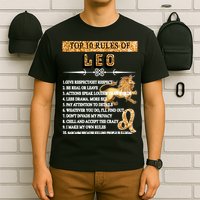 Leo Zodiac Top 10 Rules Of Leo T-Shirt