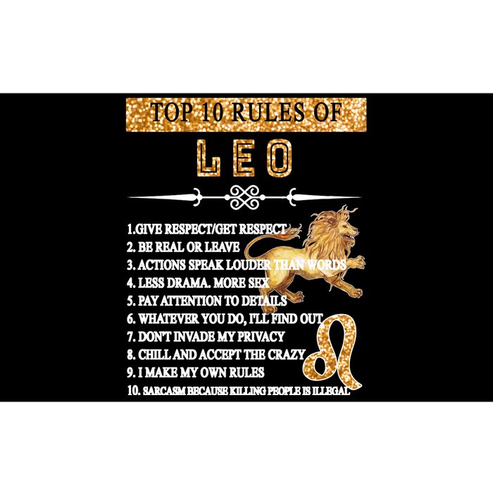 Leo Zodiac Top 10 Rules Of Leo Bumper Sticker