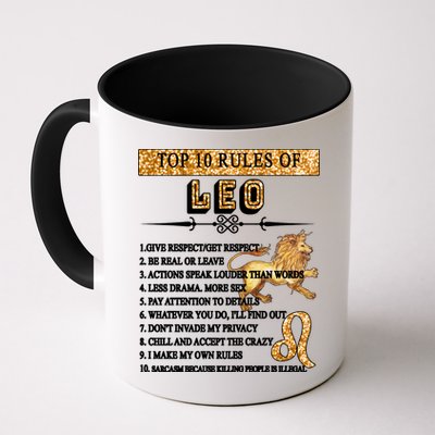 Leo Zodiac Top 10 Rules Of Leo Mug