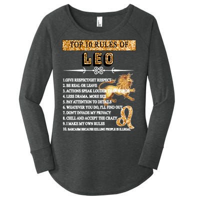 Leo Zodiac Top 10 Rules Of Leo Women's Perfect Tri Tunic Long Sleeve Shirt