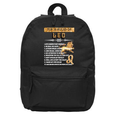 Leo Zodiac Top 10 Rules Of Leo 16 in Basic Backpack
