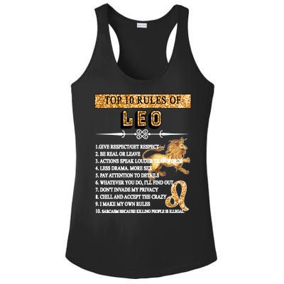 Leo Zodiac Top 10 Rules Of Leo Ladies PosiCharge Competitor Racerback Tank