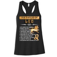 Leo Zodiac Top 10 Rules Of Leo Women's Racerback Tank