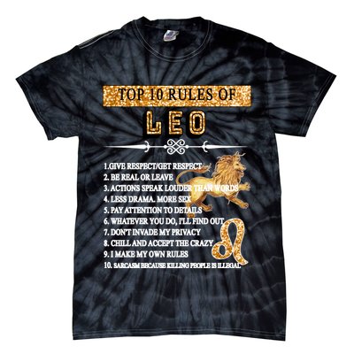 Leo Zodiac Top 10 Rules Of Leo Tie-Dye T-Shirt
