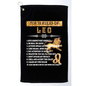 Leo Zodiac Top 10 Rules Of Leo Platinum Collection Golf Towel