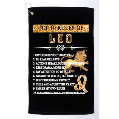 Leo Zodiac Top 10 Rules Of Leo Golf Towel
