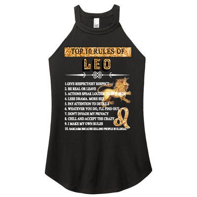 Leo Zodiac Top 10 Rules Of Leo Women's Perfect Tri Rocker Tank