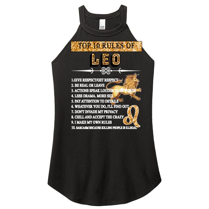 Leo Zodiac Top 10 Rules Of Leo Women's Perfect Tri Rocker Tank