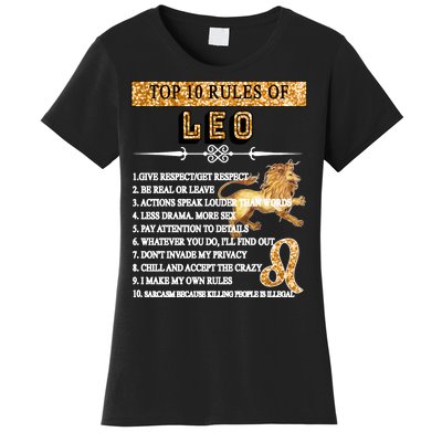 Leo Zodiac Top 10 Rules Of Leo Women's T-Shirt