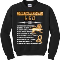 Leo Zodiac Top 10 Rules Of Leo Kids Sweatshirt