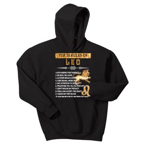 Leo Zodiac Top 10 Rules Of Leo Kids Hoodie