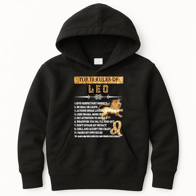 Leo Zodiac Top 10 Rules Of Leo Kids Hoodie