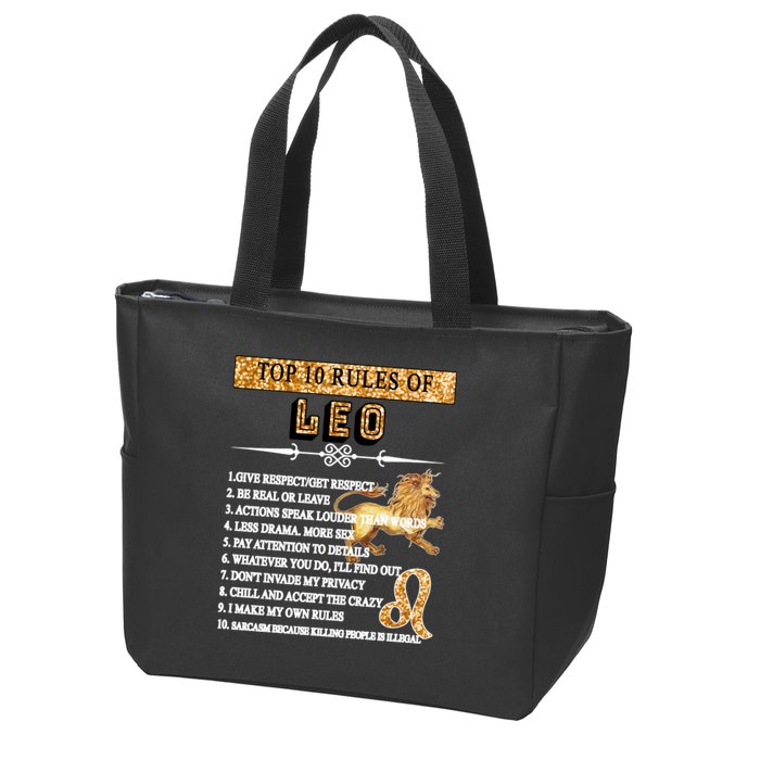 Leo Zodiac Top 10 Rules Of Leo Zip Tote Bag
