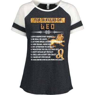 Leo Zodiac Top 10 Rules Of Leo Enza Ladies Jersey Colorblock Tee