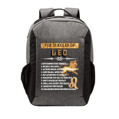 Leo Zodiac Top 10 Rules Of Leo Vector Backpack