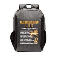 Leo Zodiac Top 10 Rules Of Leo Vector Backpack