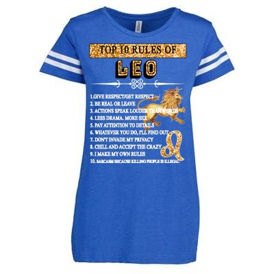 Leo Zodiac Top 10 Rules Of Leo Enza Ladies Jersey Football T-Shirt