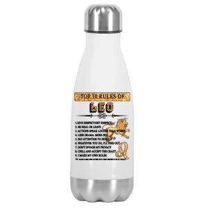 Leo Zodiac Top 10 Rules Of Leo Stainless Steel Insulated Water Bottle