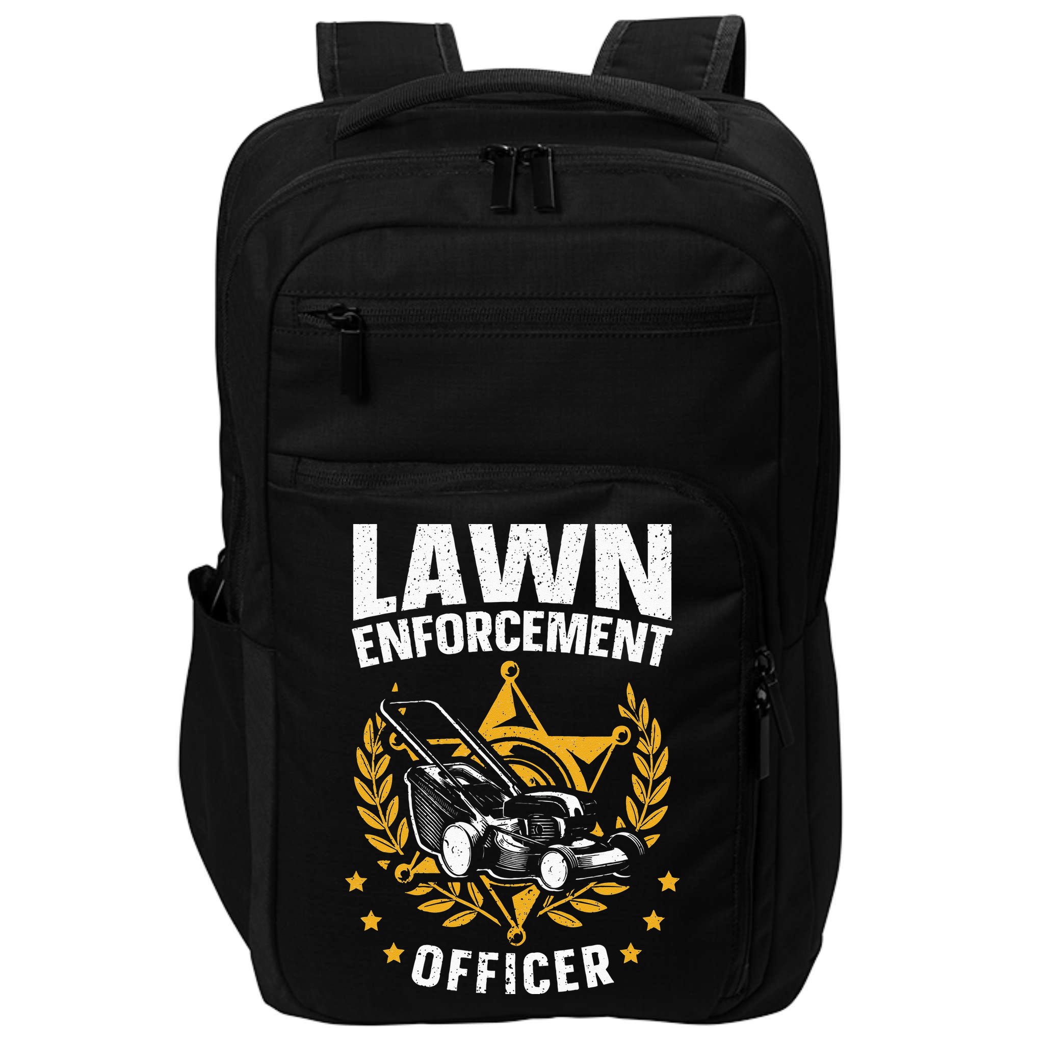 Lawn Enforcement Officer for a Lawn Care Lawn Mowing Fan Impact Tech Backpack